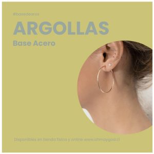 Argollas Acero Quirurgico Chapadas Oro 18kl