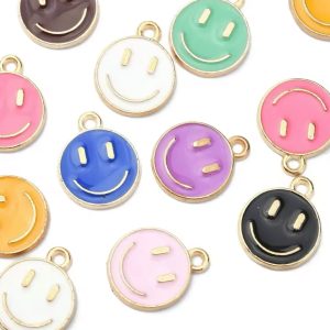 Dije Carita Feliz Esmaltado Zamak (Blanco, Rosa, Amarillo, Salmón, Rojo, Celeste, Verde, Negro) - 1.5cm